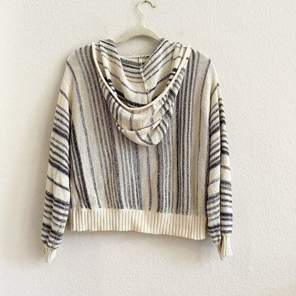 Billabong Women's Mas Amor Hooded Stripe Sweater Size M Cotton - Picture 7 of 11